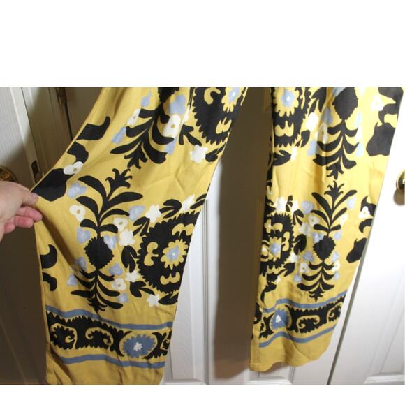 R. G. Kane Yellow Print Wide Leg Pants sz S - Picture 2 of 4